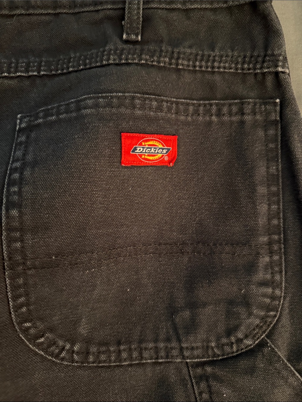 Dickies Men's Black Relaxed Work Jeans with Red Logo Tab